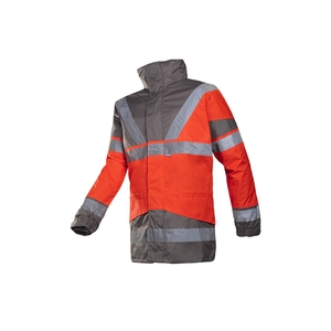 Skollfield Hi-Vis Rain Jacket Red and Grey Small