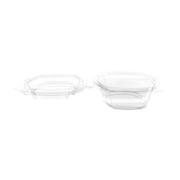 2 Compartment Oval Salad Container Clear 750CC